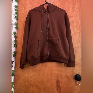 SHEIN | Brown Zip-Up Hoodie